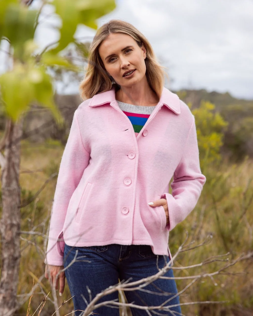 SEE SAW Jacket in Hot Pink — Diana Boutique Ladies Fashion